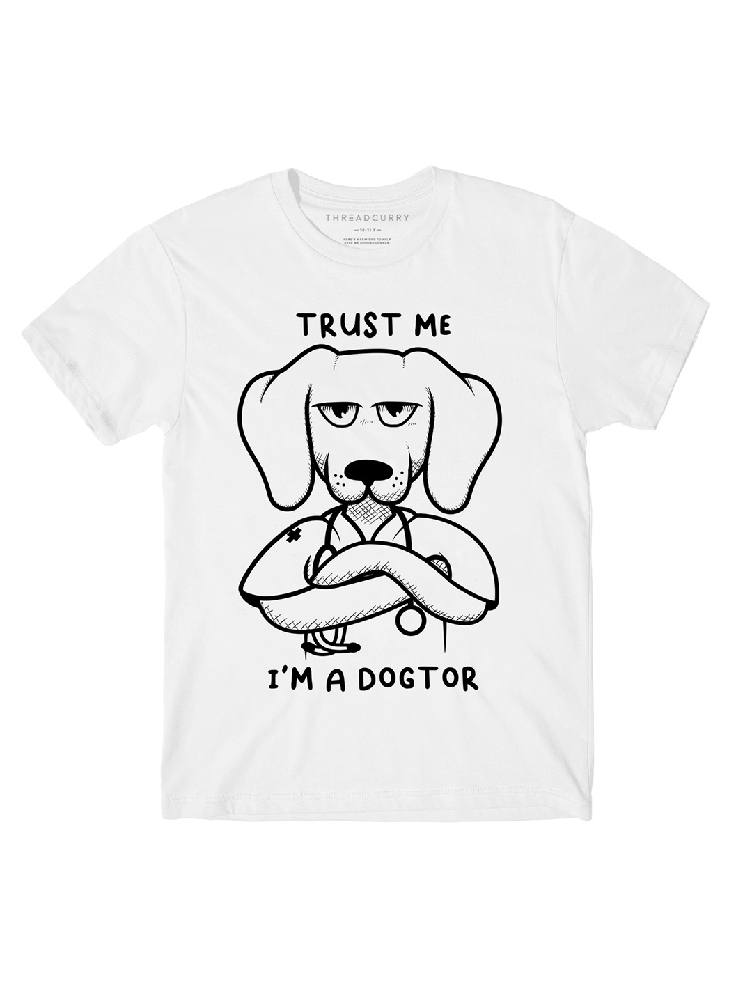 

THREADCURRY Boys Typography Printed Cotton T-Shirt, White