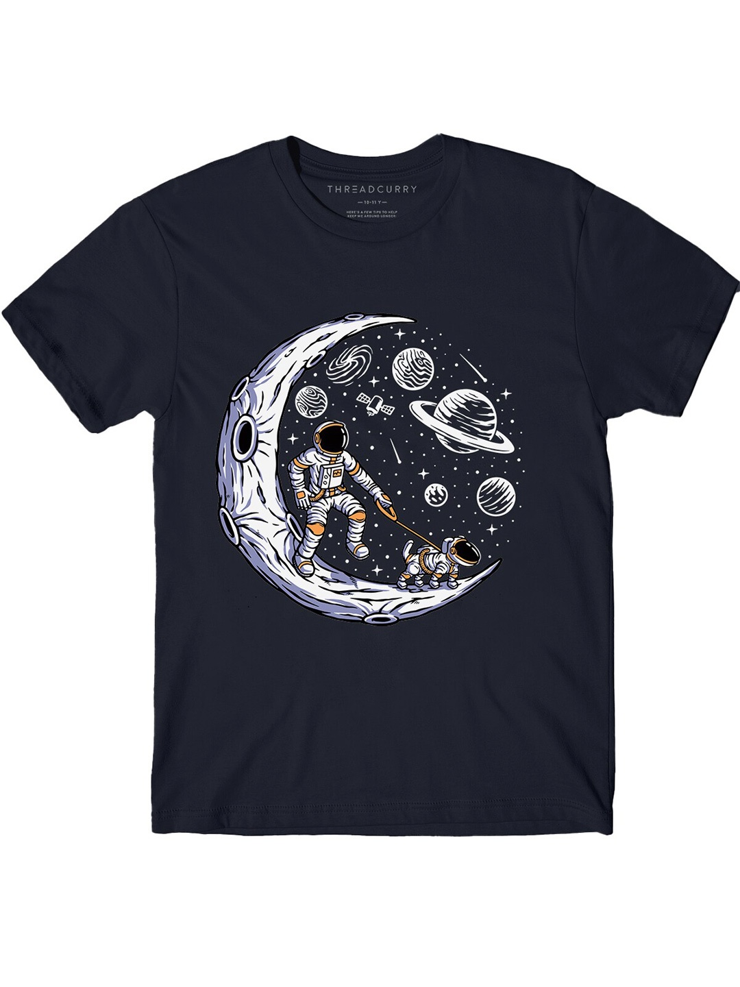 

THREADCURRY Boys Graphic Printed Cotton T-Shirt, Navy blue