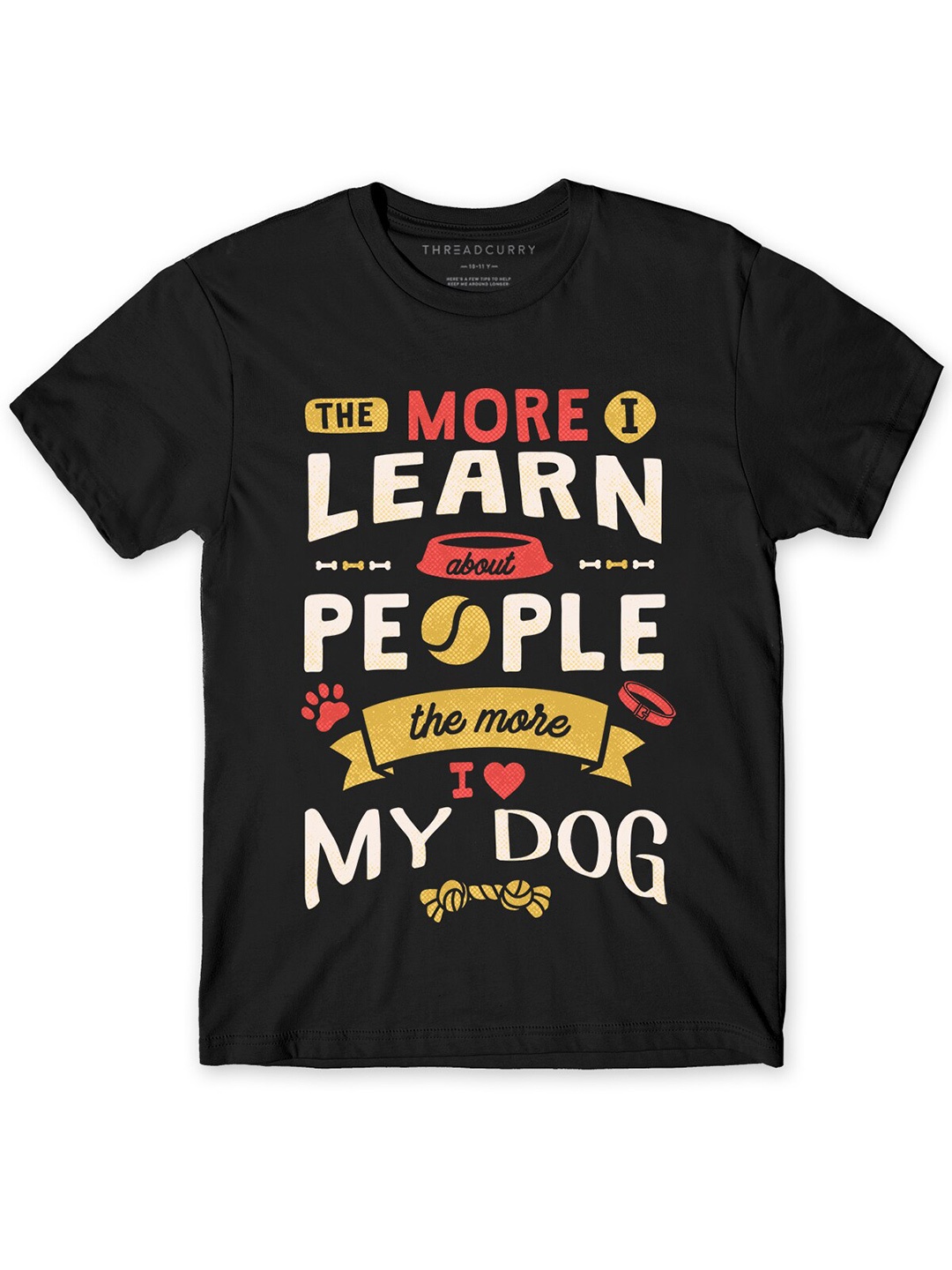 

THREADCURRY Boys Typography Printed Cotton T-shirt, Black