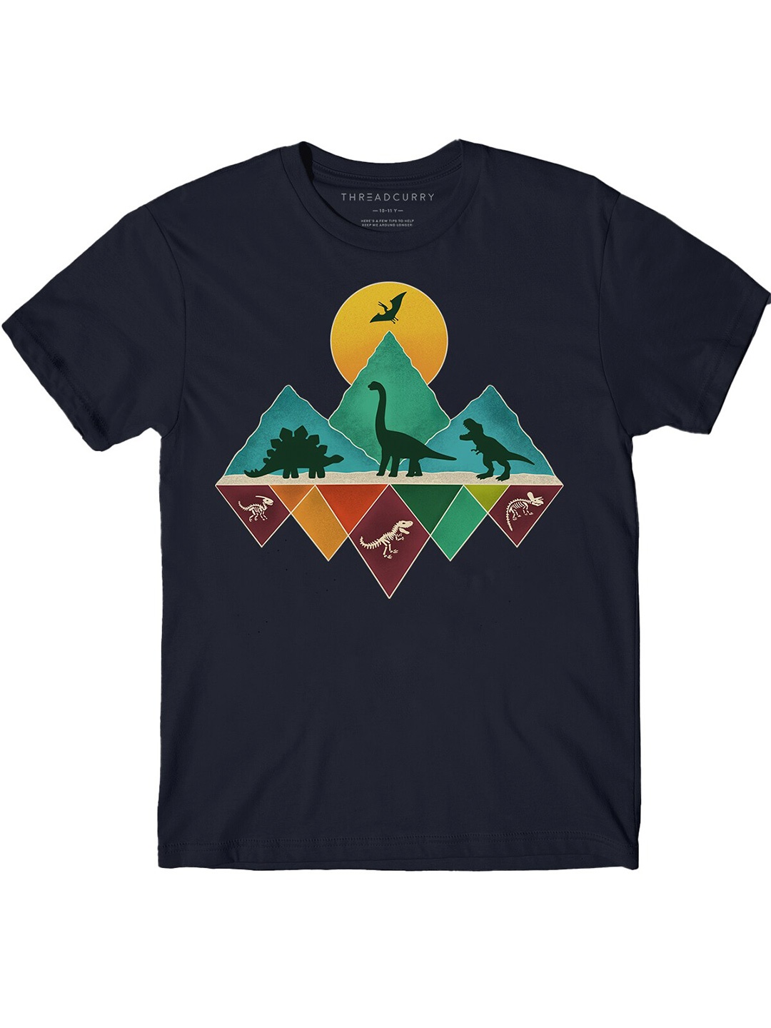 

THREADCURRY Boys Graphic Printed Cotton T-Shirt, Navy blue