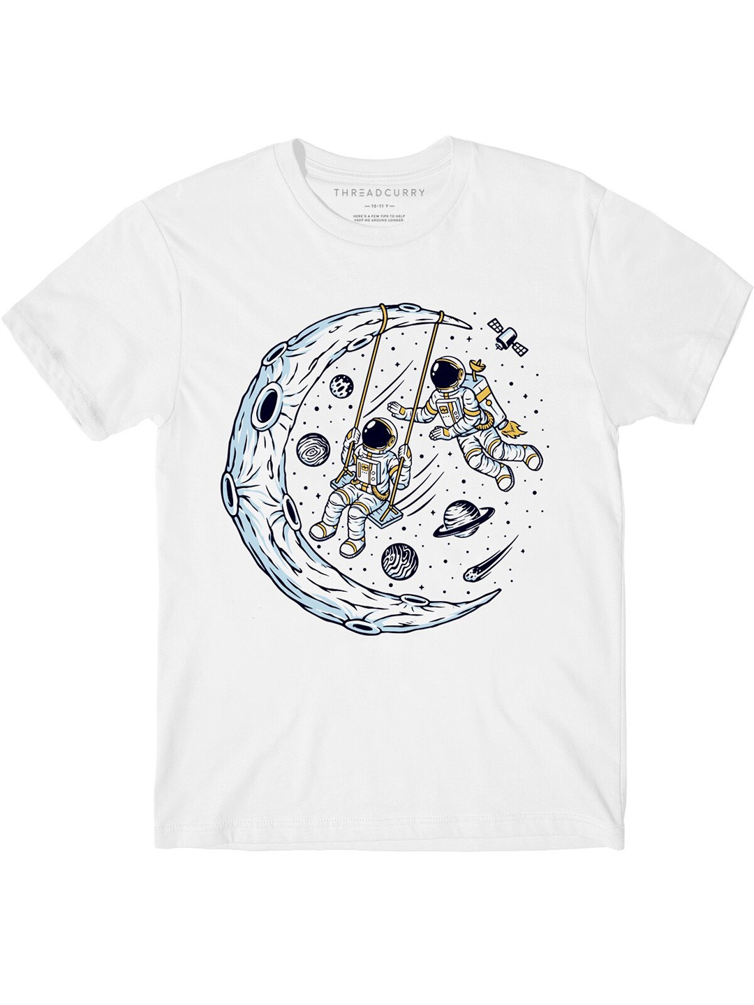 

THREADCURRY Boys Graphic Printed Cotton T-Shirt, White
