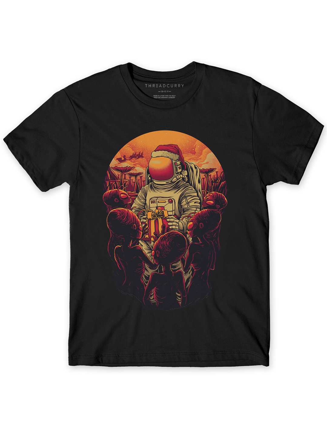 

THREADCURRY Boys Graphic Printed Cotton T-Shirt, Black