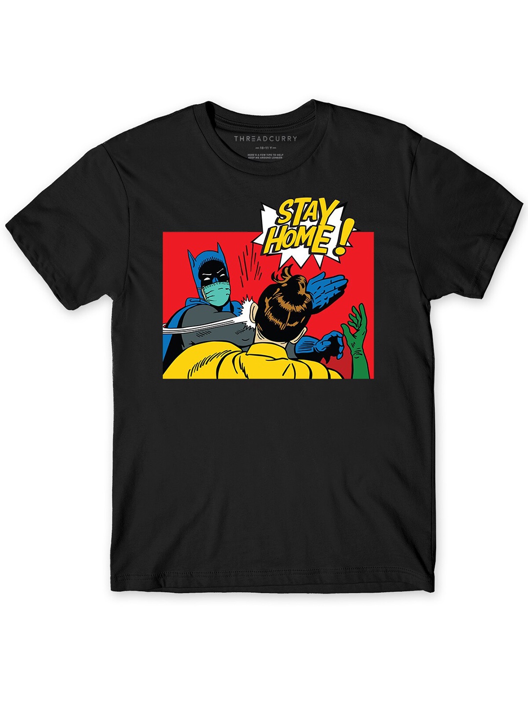 

THREADCURRY Boys Batman Printed Cotton T-shirt, Black