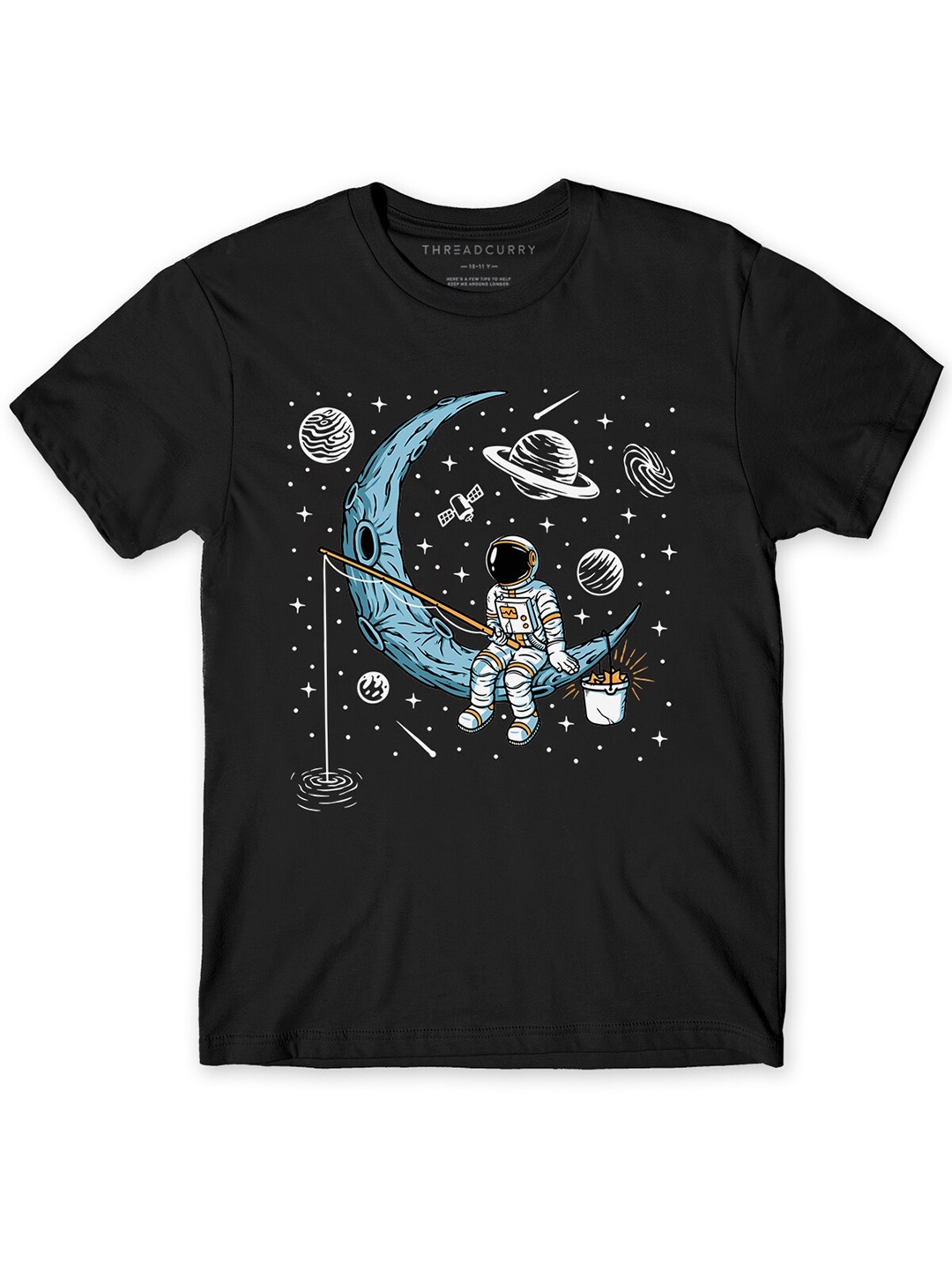 

THREADCURRY Boys Graphic Printed Cotton T-Shirt, Black