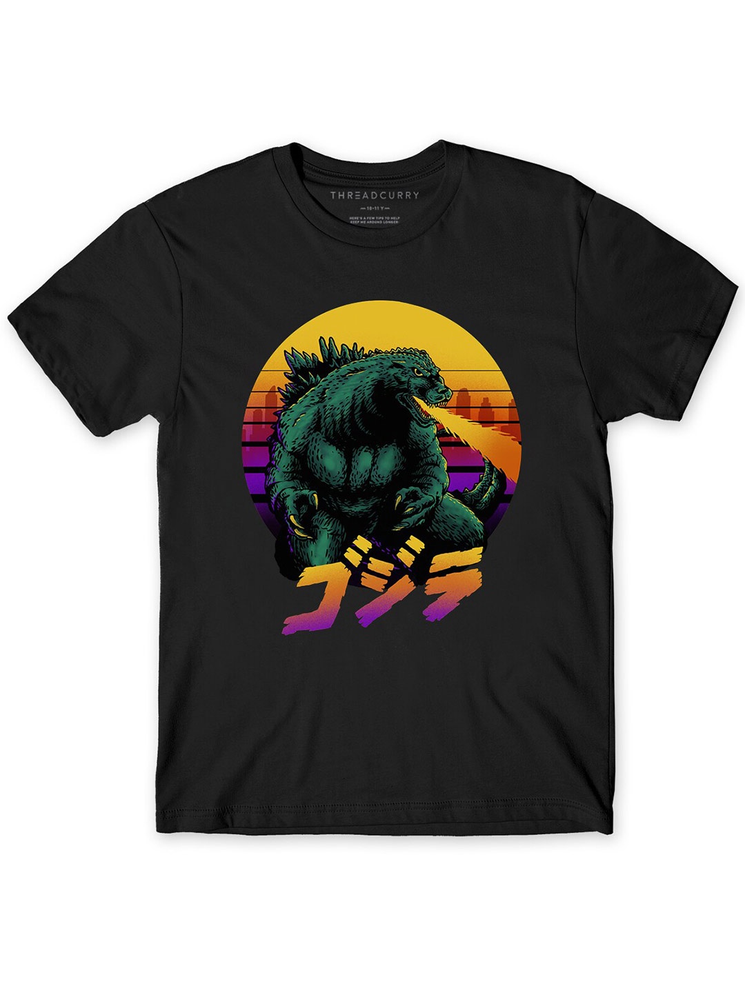 

THREADCURRY Boys Graphic Printed Cotton T-shirt, Black