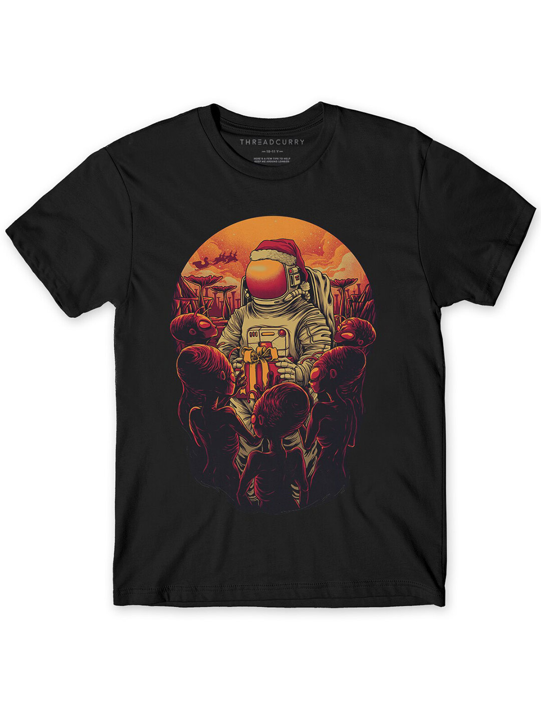 

THREADCURRY Boys Graphic Printed Cotton T-shirt, Black