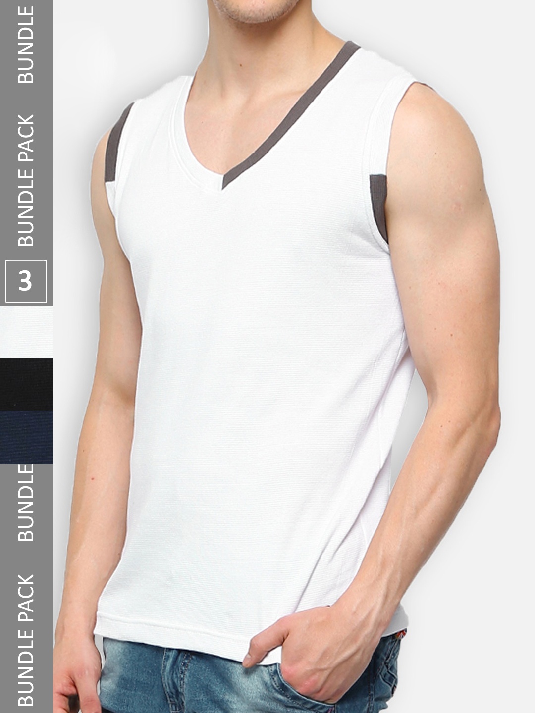 

Zoiro Pack Of 3 Cotton Innerwear Vests, White