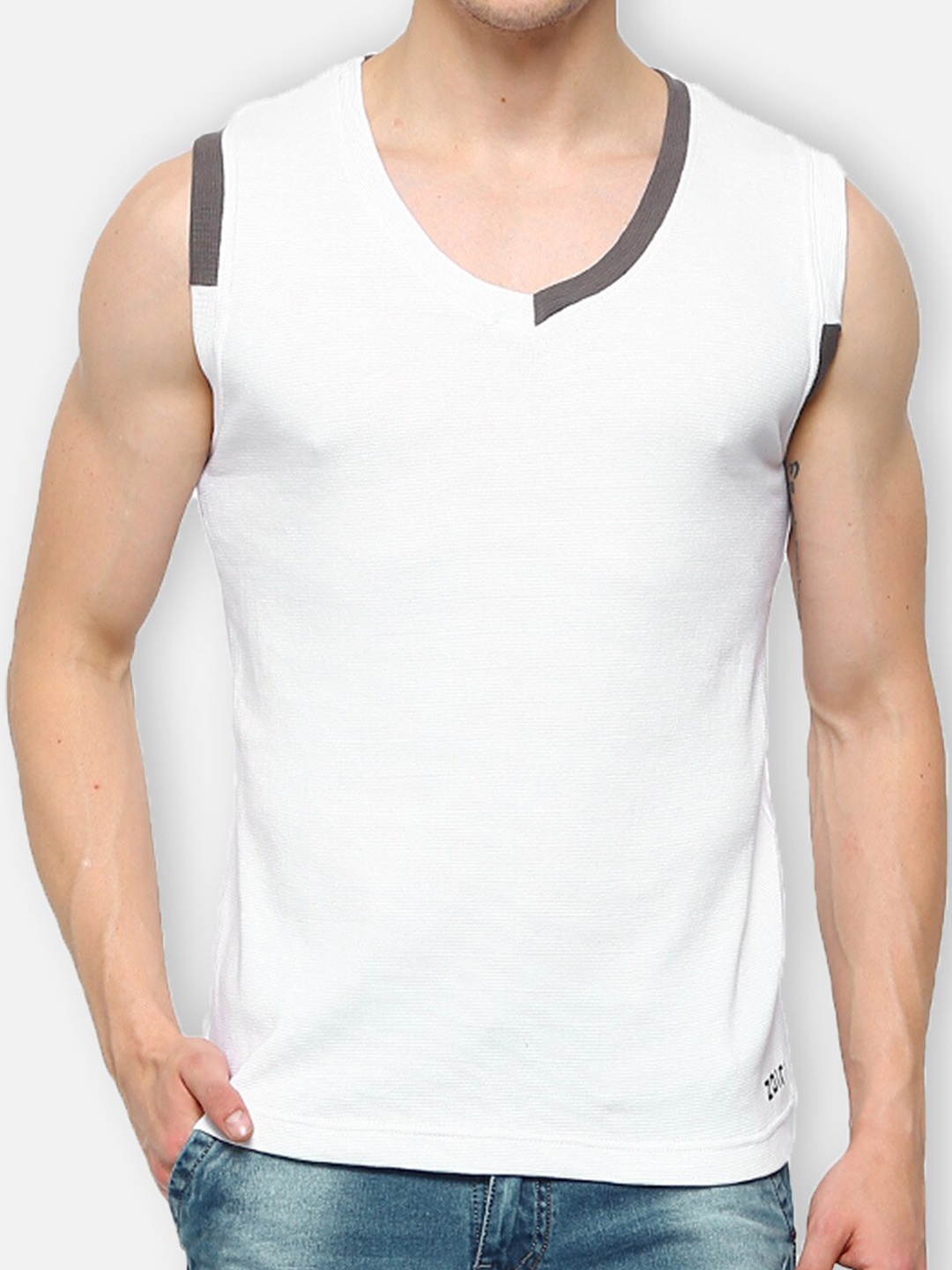 

Zoiro Cotton Sleeveless Innerwear Vest, White