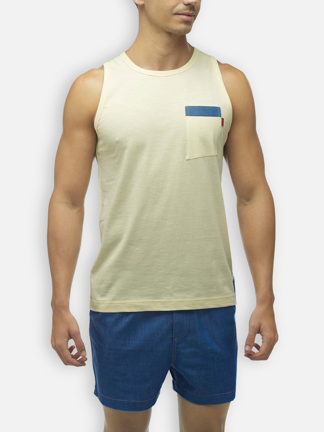

Zoiro Cotton Sleeveless Innerwear Vest, Beige