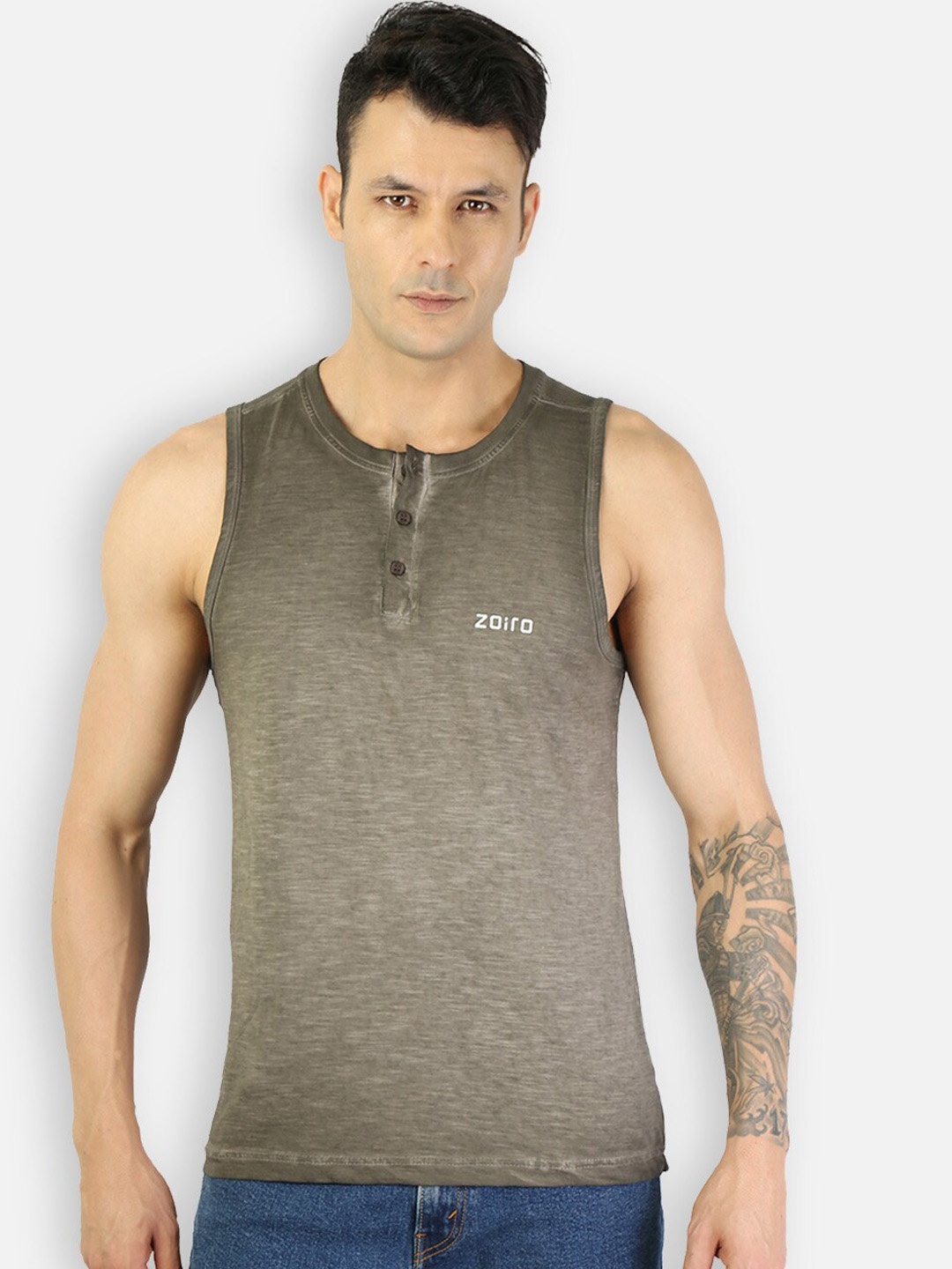 

Zoiro Cotton Sleeveless Innerwear Vest, Grey