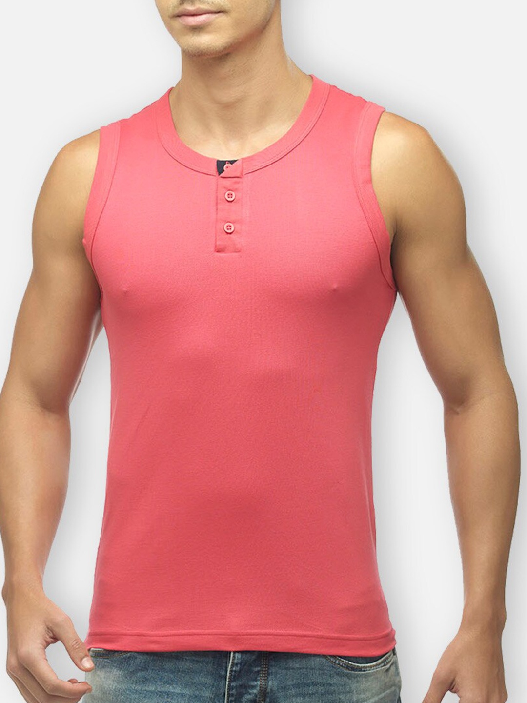 

Zoiro Pure Cotton Sleeveless Innerwear Vest, Peach