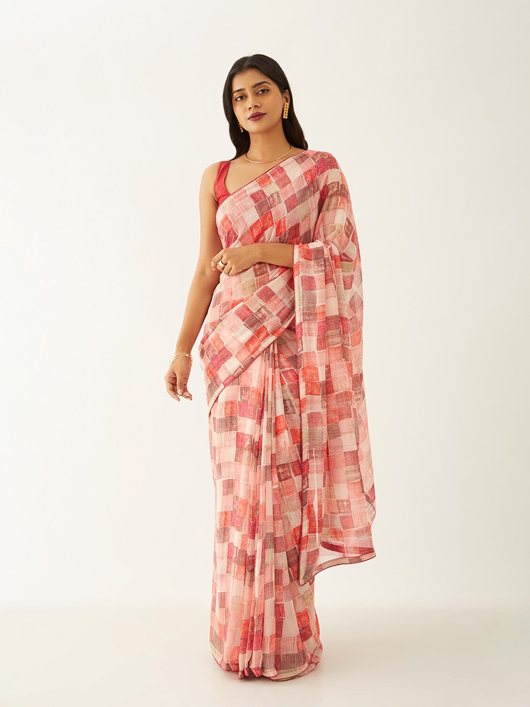 

Taneira Floral Printed Saree, Pink