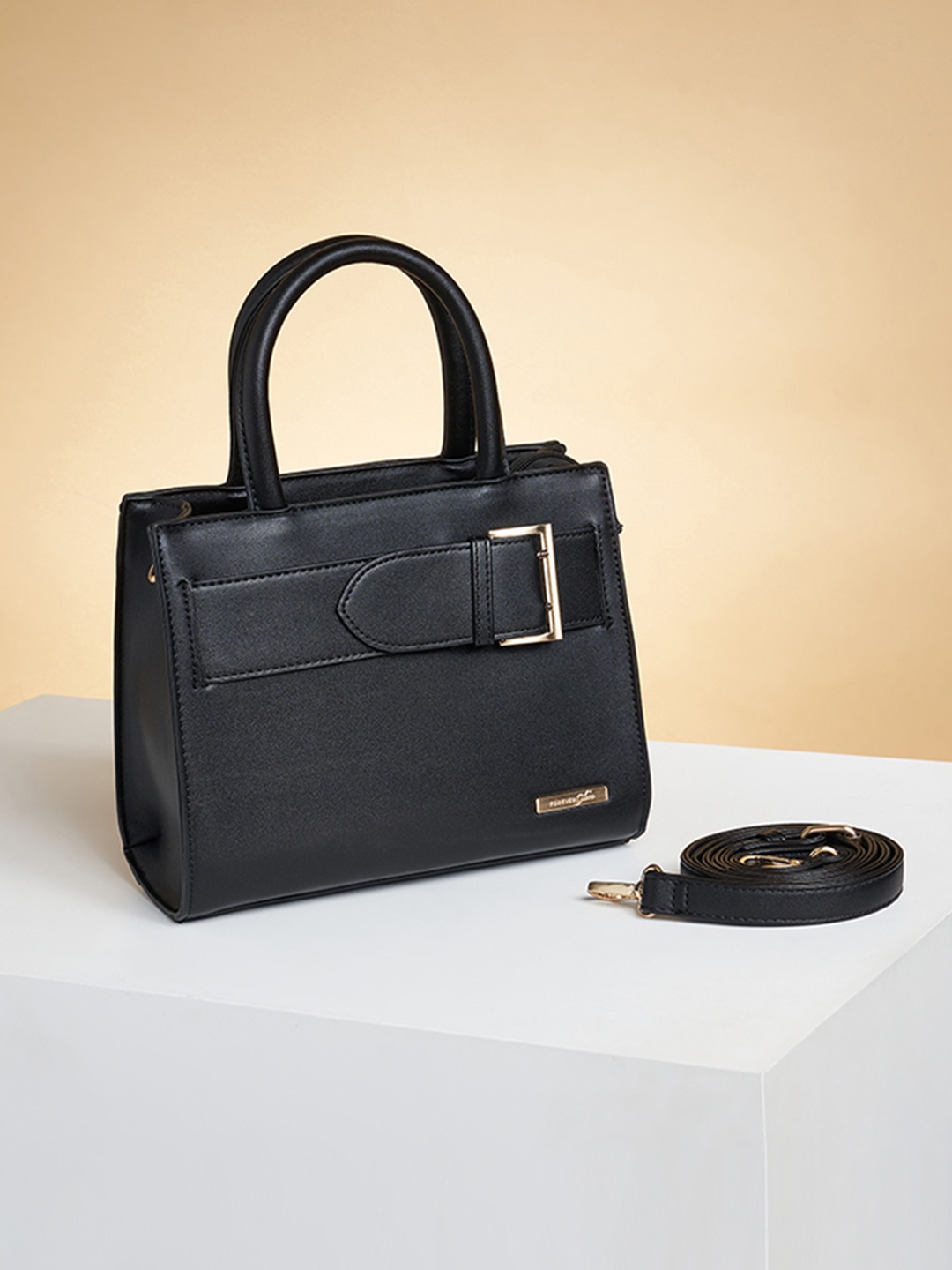 

Forever Glam by Pantaloons Structured Handheld Bag, Black