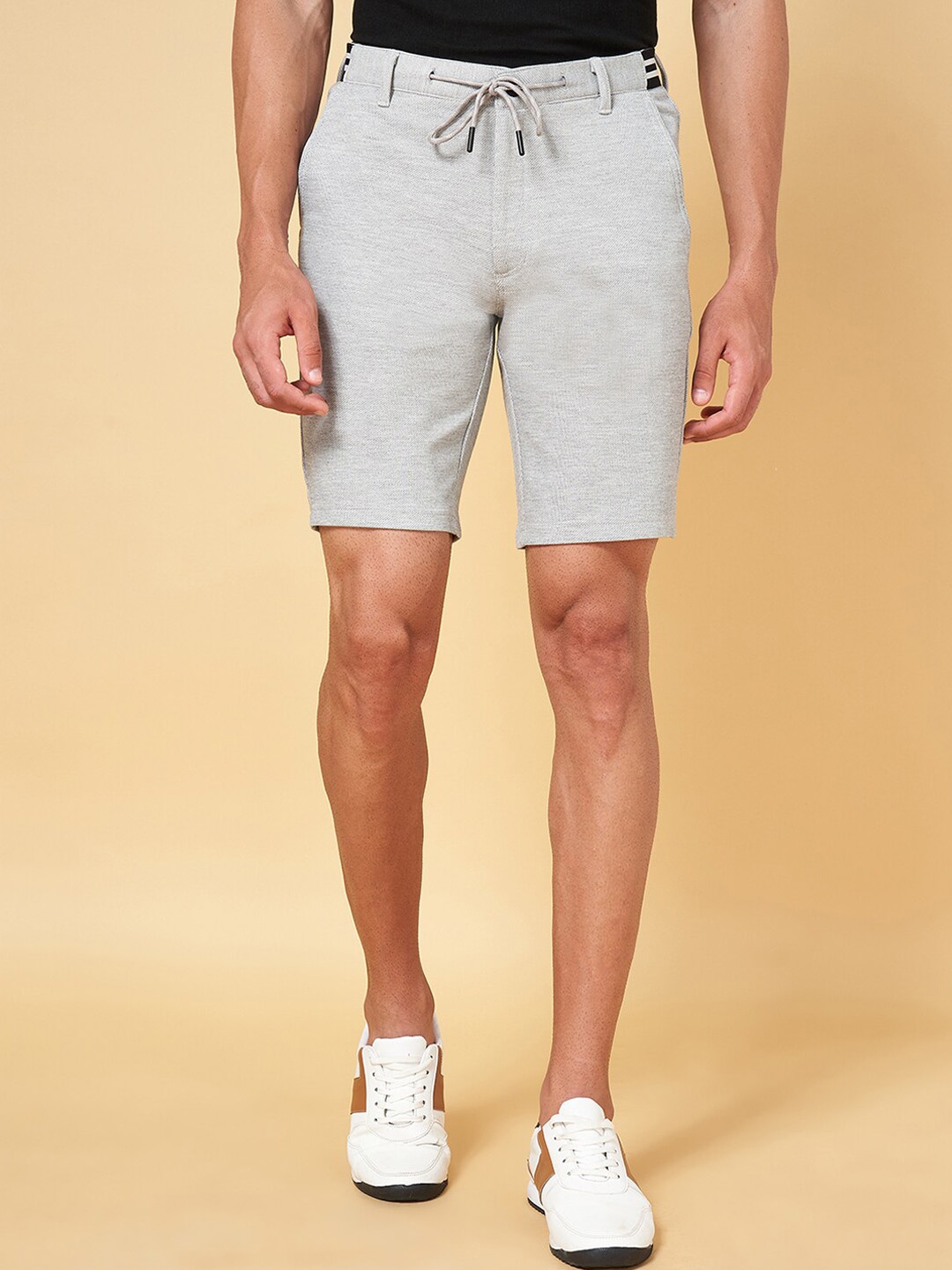 

BYFORD by Pantaloons Men Slim Fit Mid-Rise Shorts, Grey