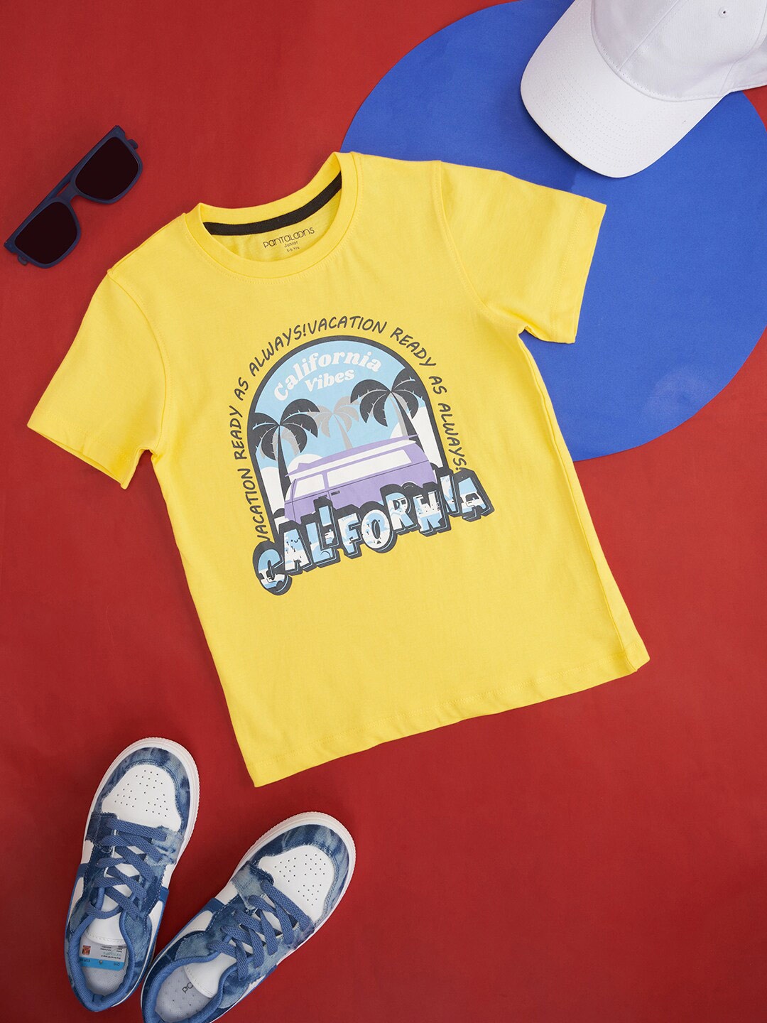 

Pantaloons Junior Boys Graphic Printed Casual Cotton T-shirt, Yellow