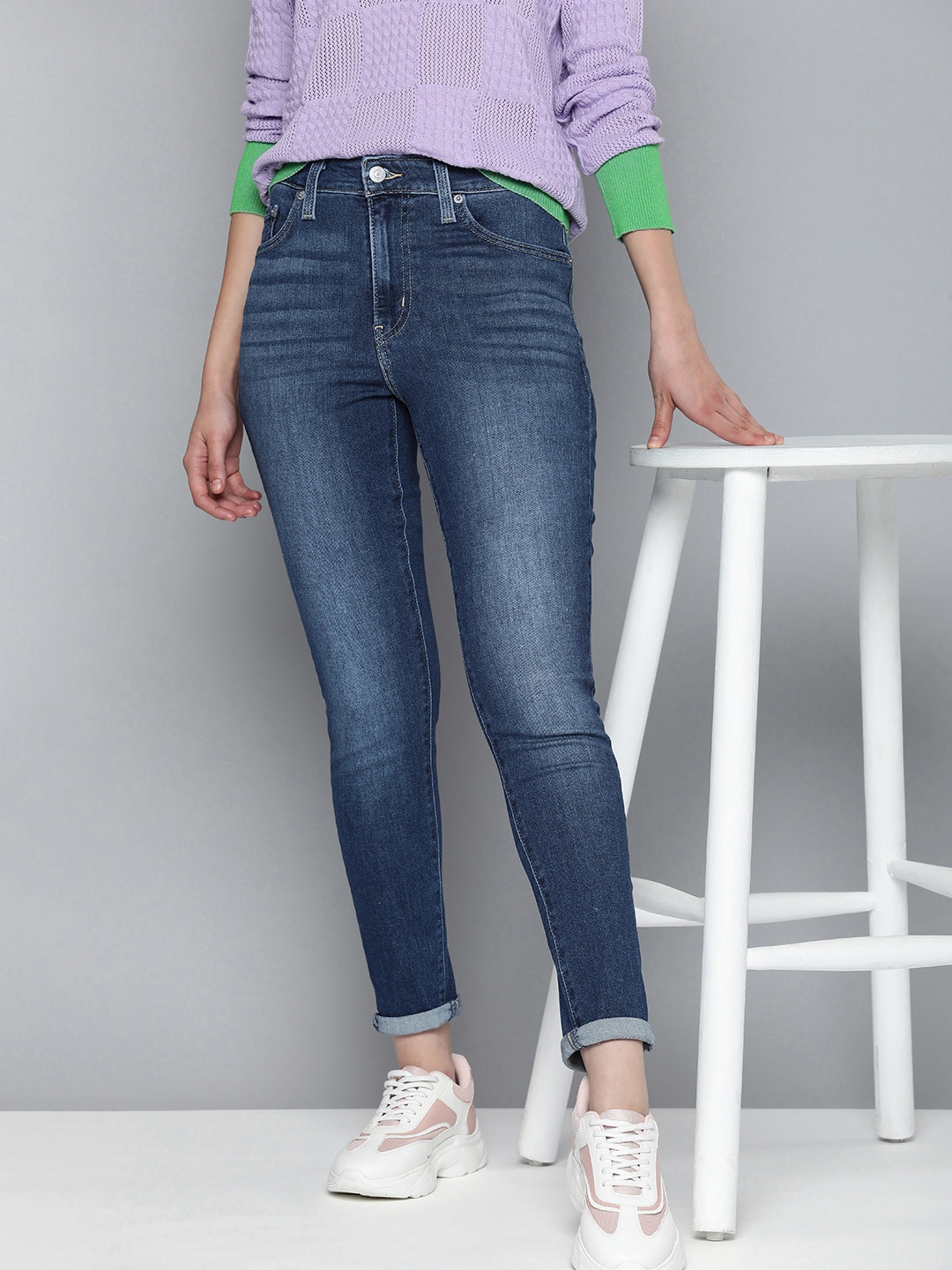 

Levis Women High Rise 721 Skinny Fit Casual Jeans, Blue