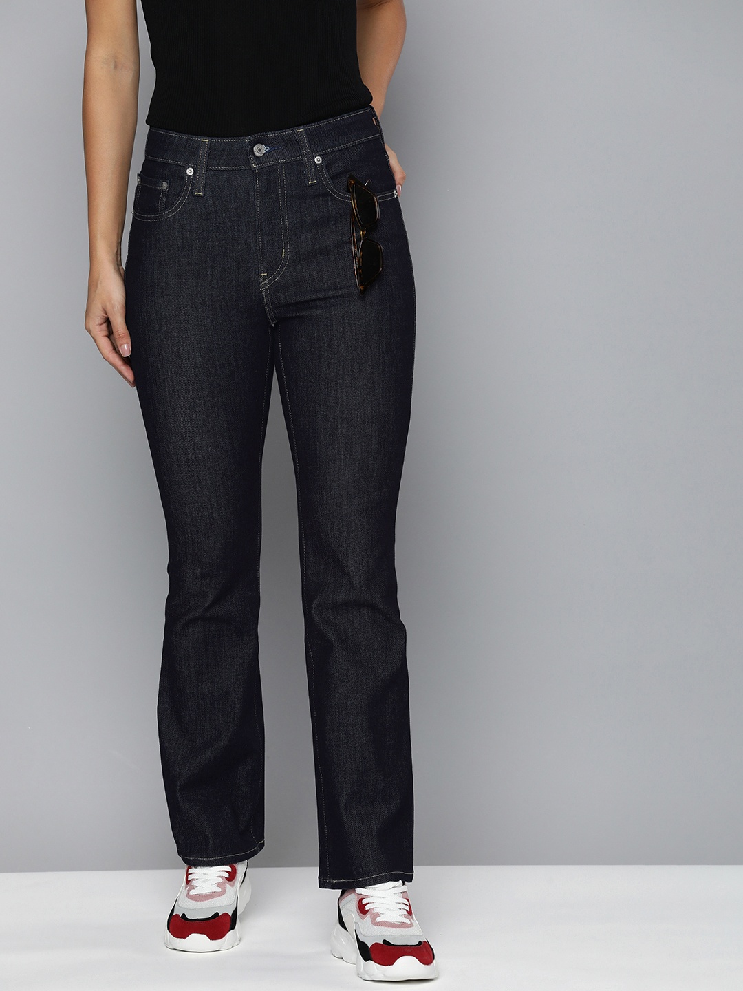 

Levis Women Bootcut High-Rise Stretchable Jeans, Charcoal