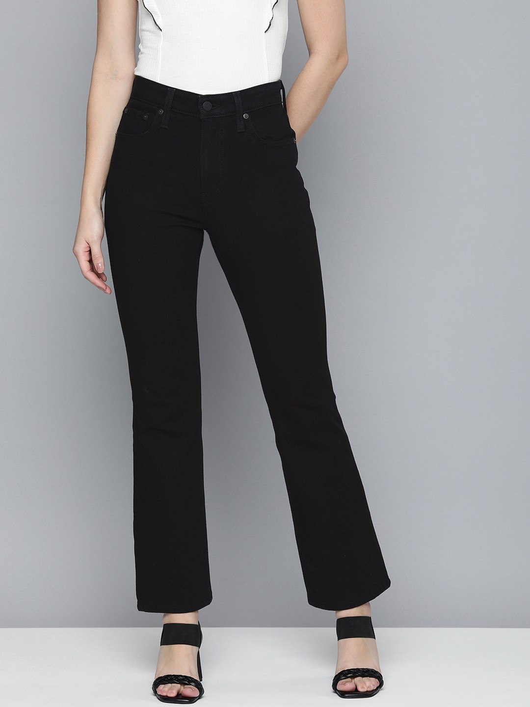 

Levis Women Stretchable High Rise 725 Bootcut Jeans, Black
