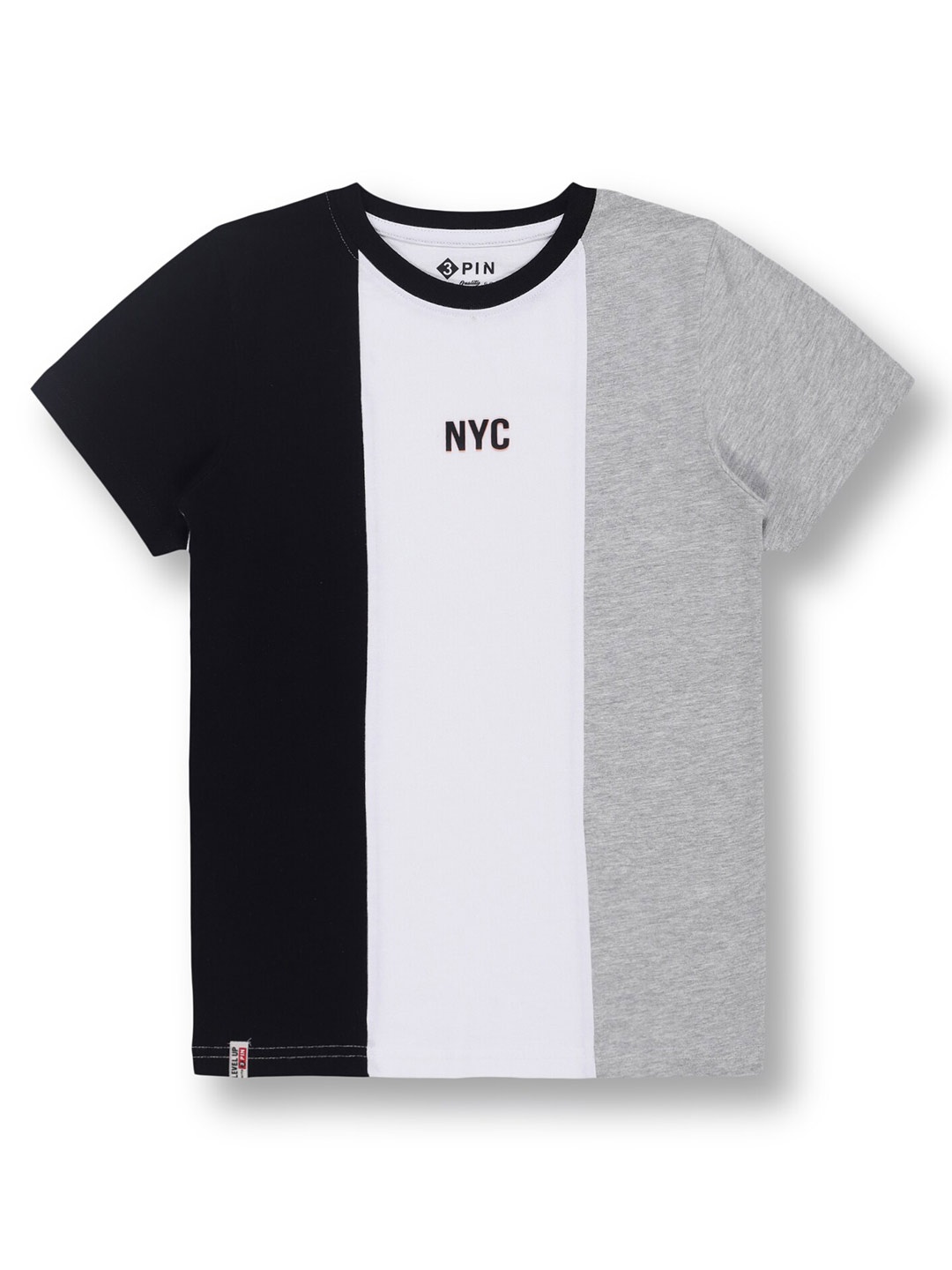 

3PIN Boys Colourblocked Cotton T-Shirt, White