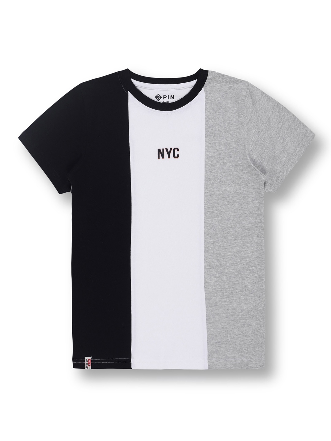 

3PIN Boys Colourblocked Cotton T-Shirt, White