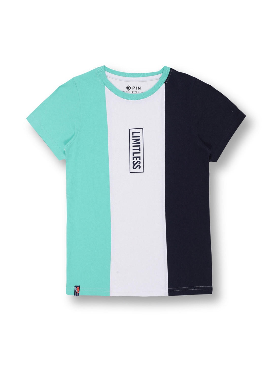 

3PIN Boys Colourblocked Cotton T-Shirt, White