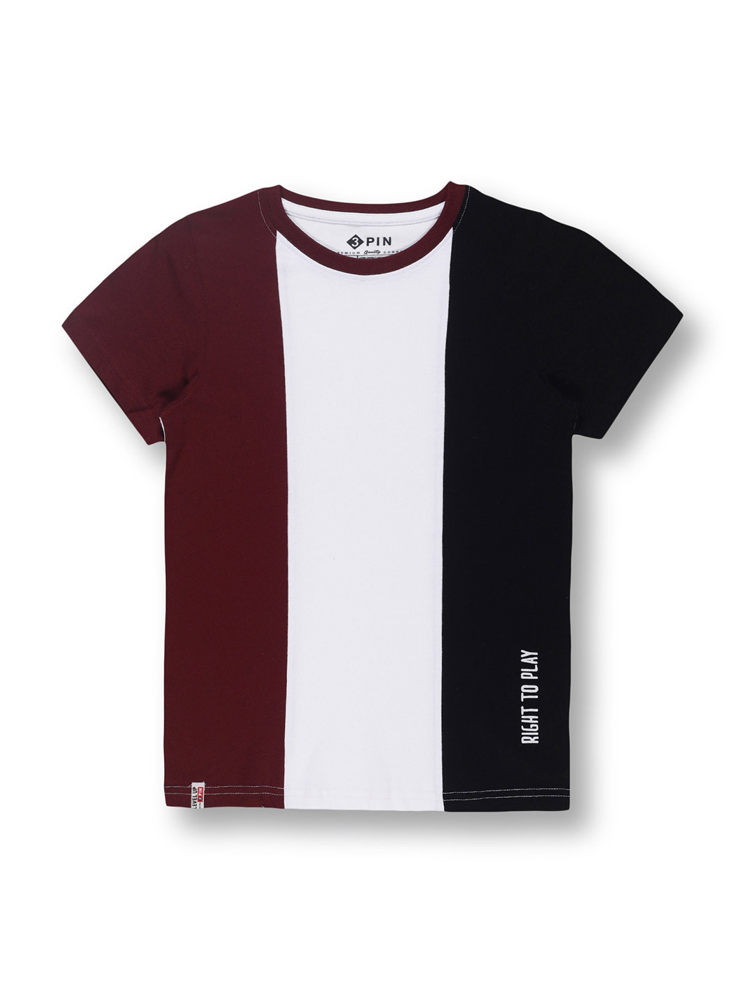 

3PIN Boys Colourblocked Cotton T-Shirt, White