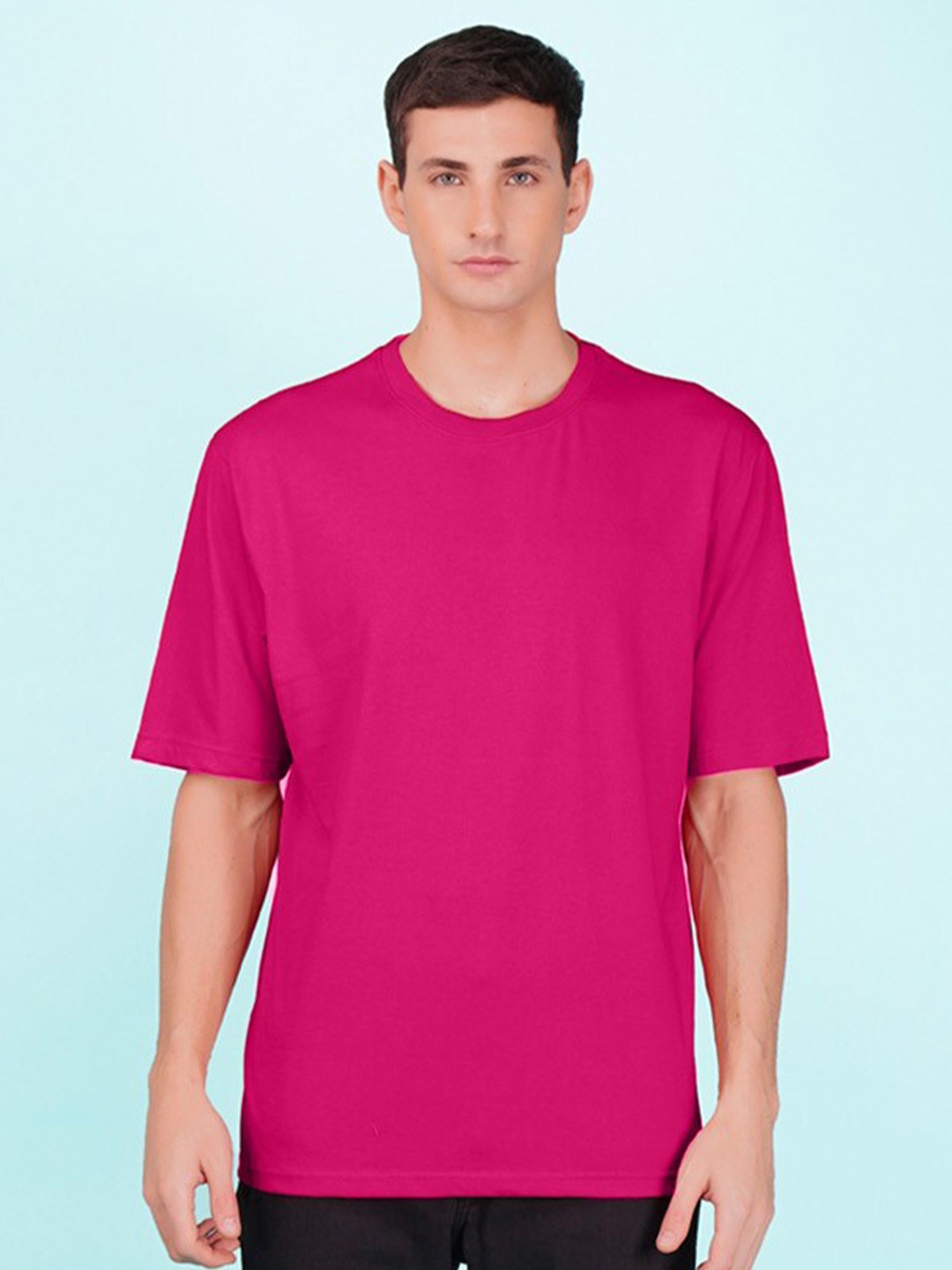 

NUSYL Round Neck Oversized T-shirt, Pink