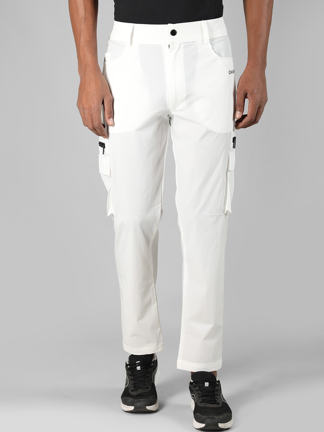 

CHKOKKO Men Mid Rise Track Pants, White