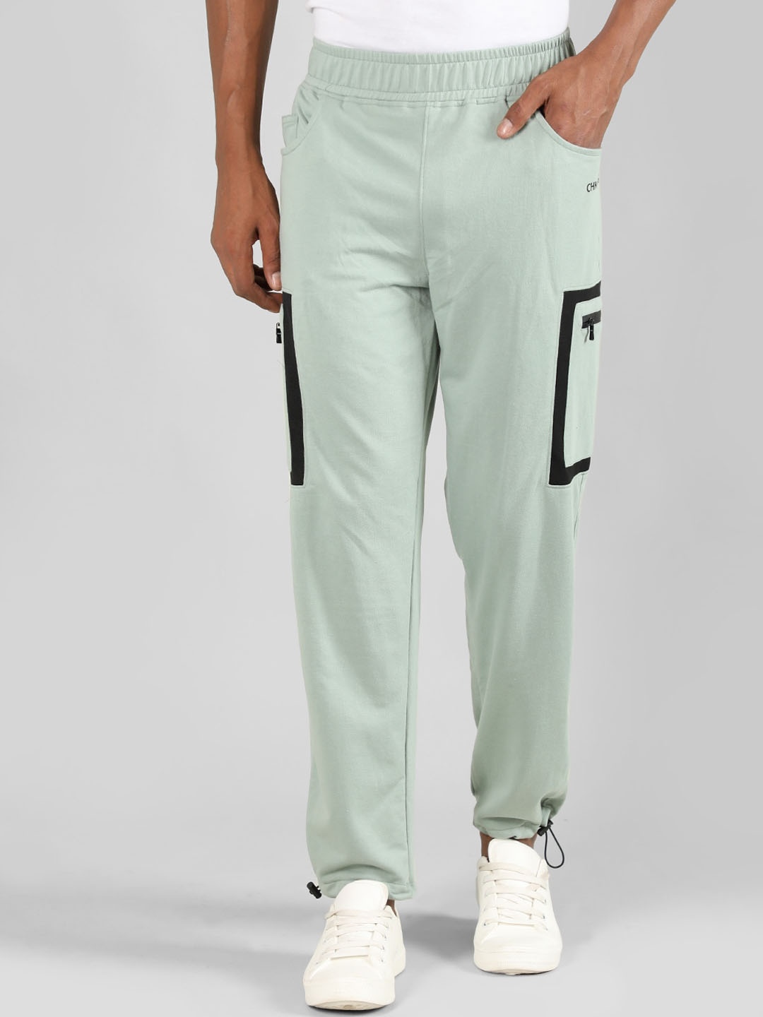 

CHKOKKO Men Mid Rise Track Pants, Green
