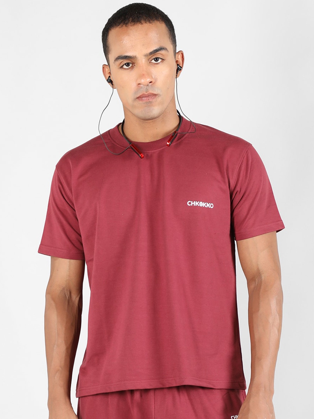 

CHKOKKO Relaxed Fit Sports T-shirt, Red