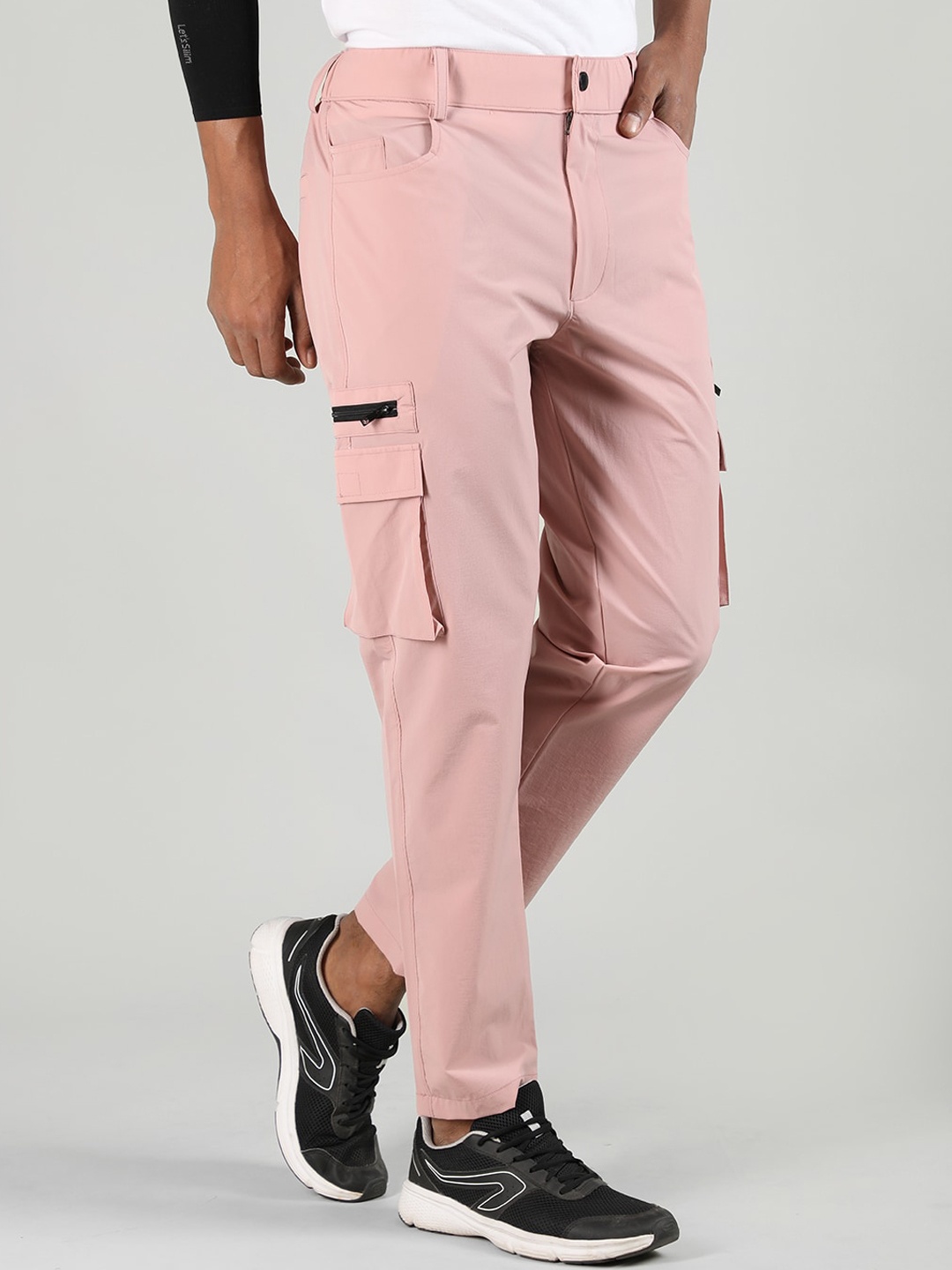 

CHKOKKO Men Mid Rise Track Pants, Peach