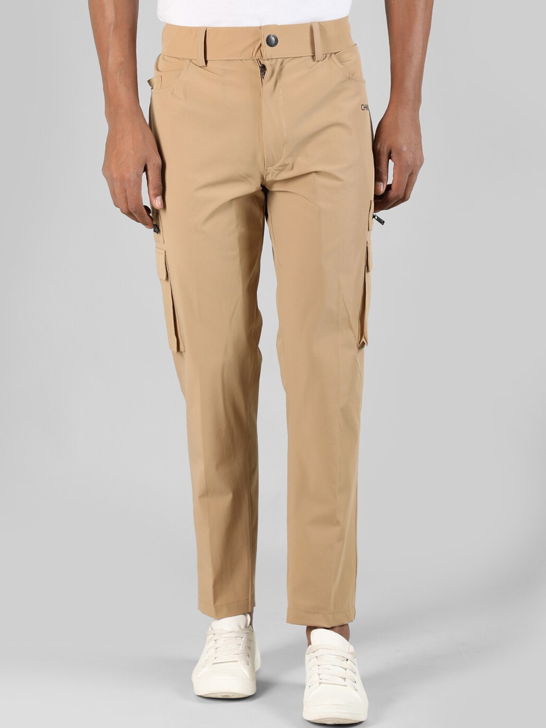 

CHKOKKO Men Mid Rise Sports Track Pants, Camel brown