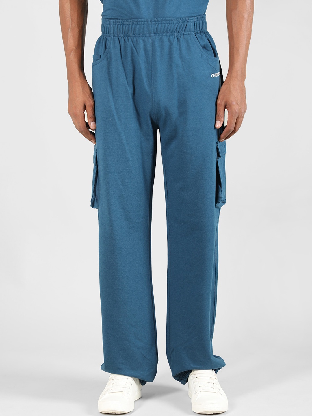 

CHKOKKO Men Gym Workout Lower Cotton Relaxed-Fit Sports Joggers, Blue