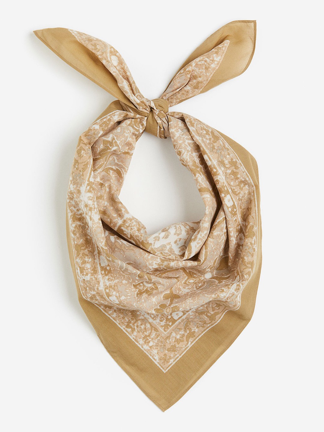 

H&M Women Pure Cotton Patterned Scarf, Beige