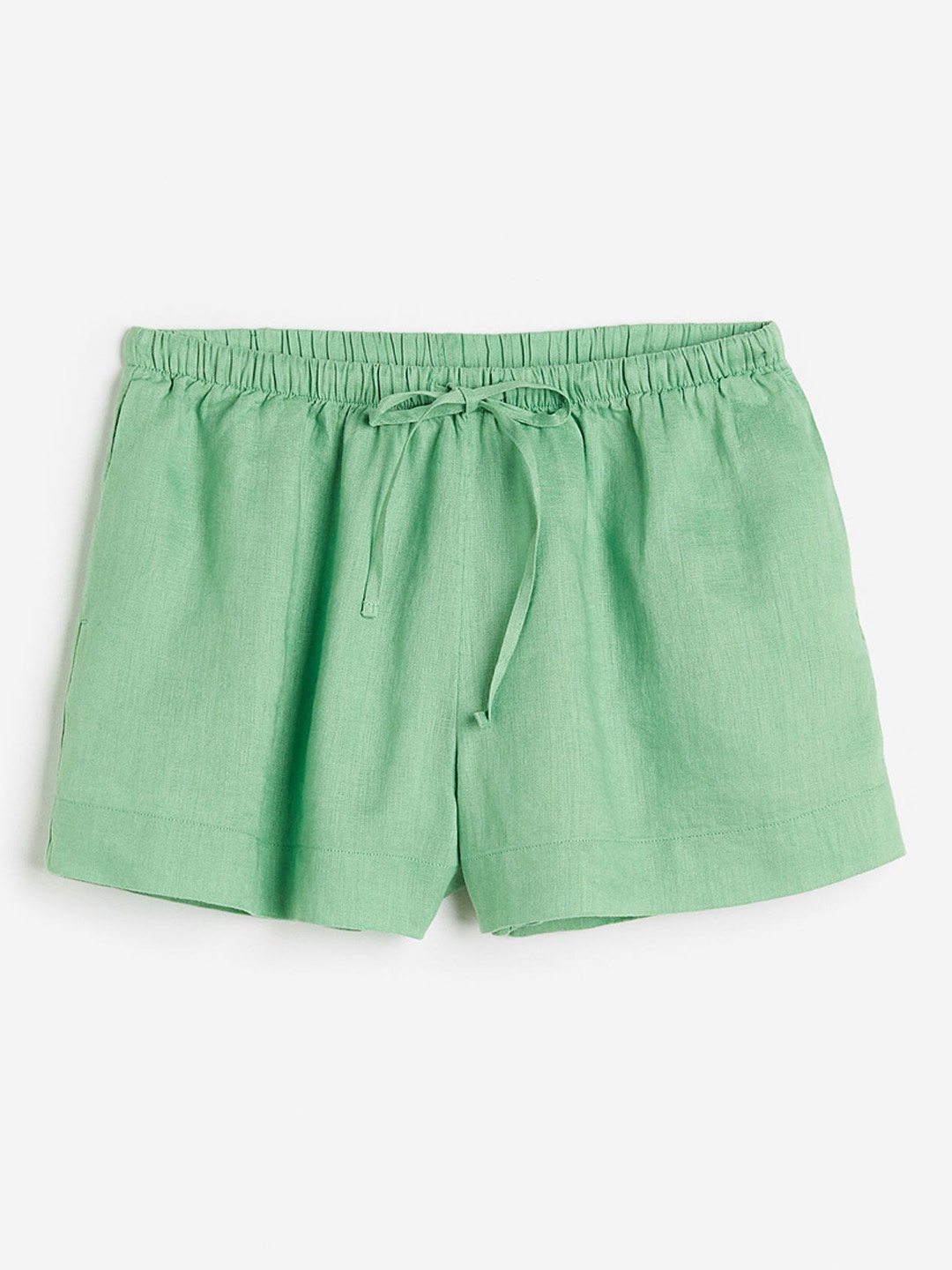 

H&M Women Linen Shorts, Green