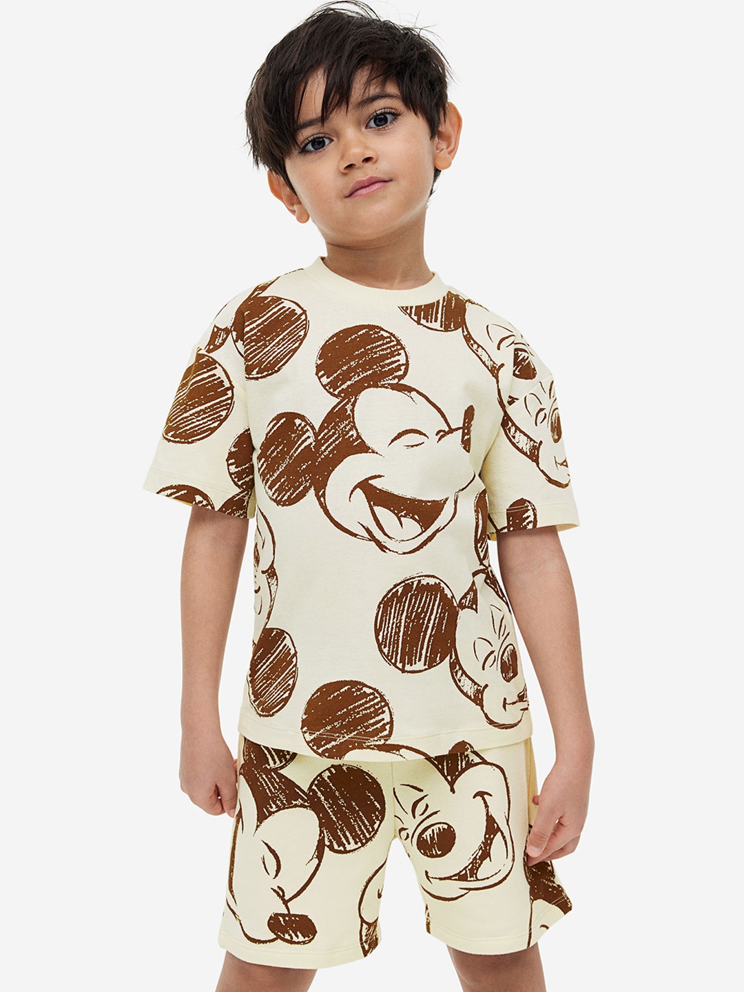 

H&M Boys 2-Piece Printed Set, Beige
