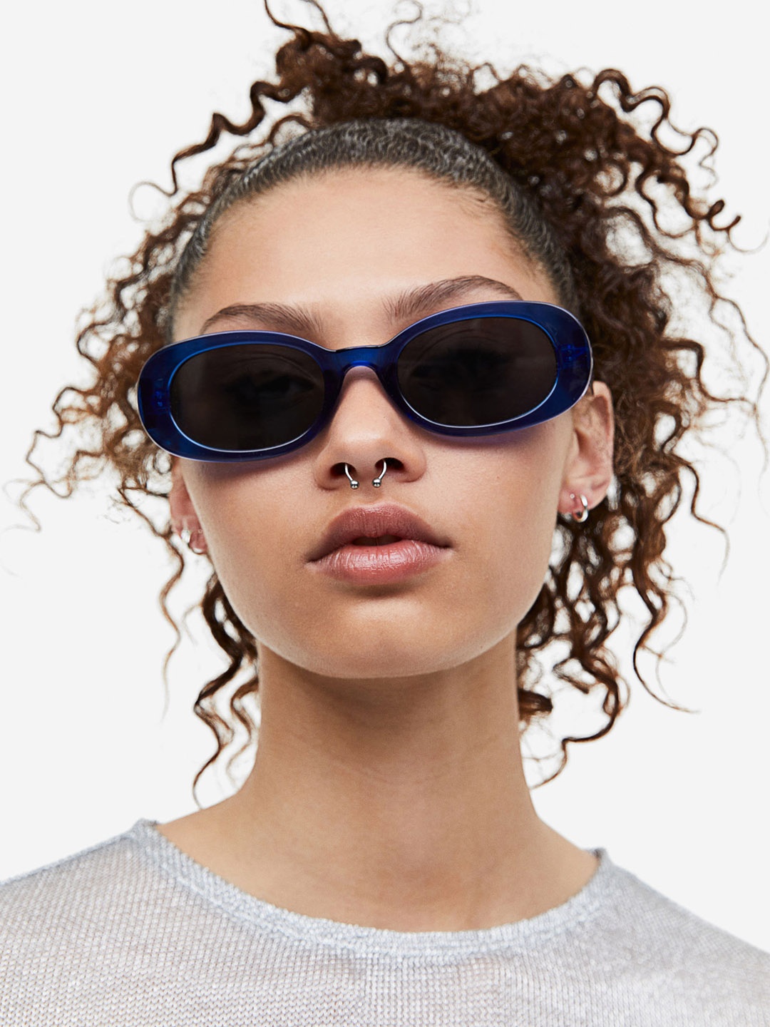 

H&M Oval Sunglasses 1176842001, Blue