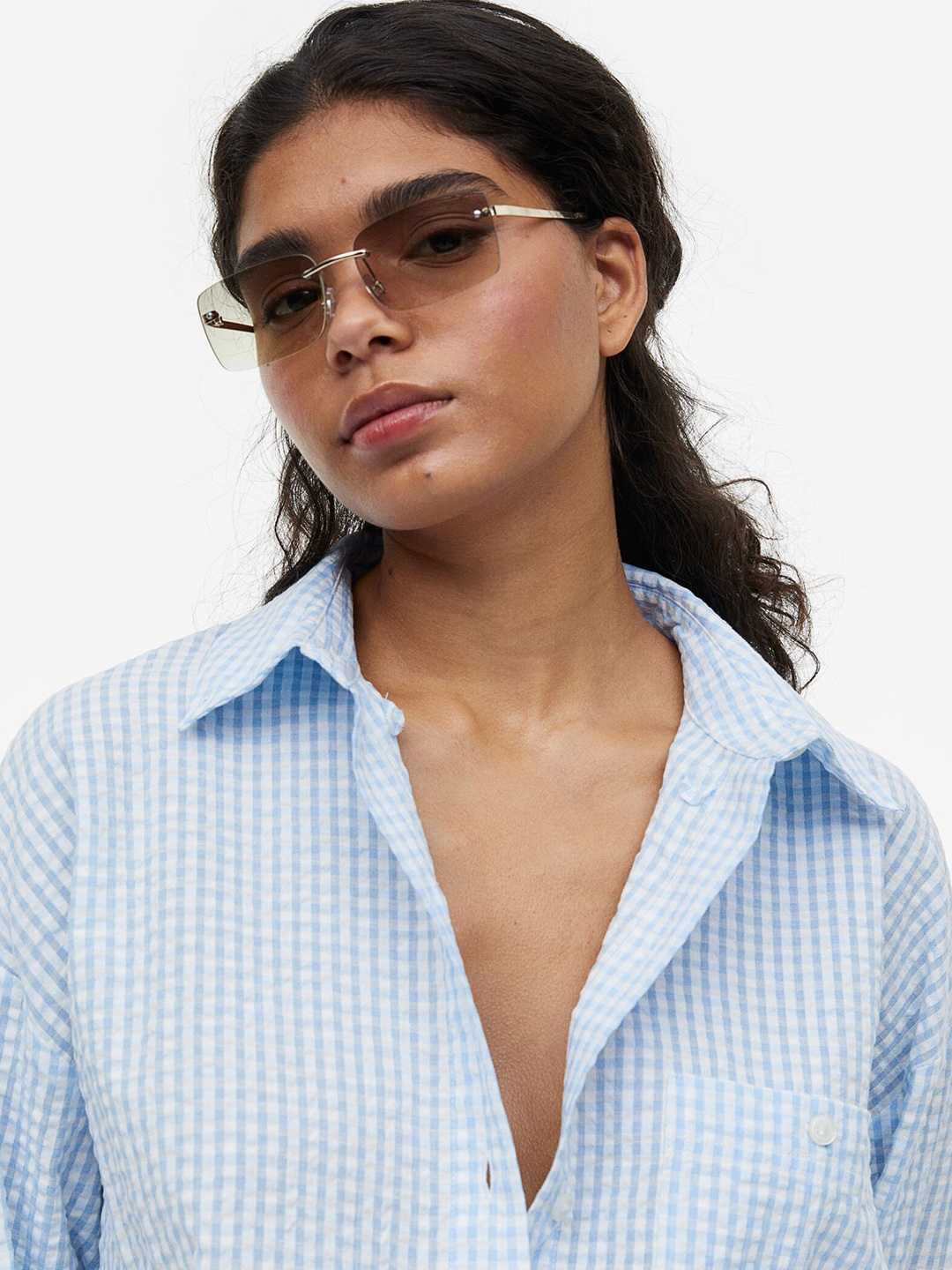 

H&M Women Rectangular Sunglasses, Beige