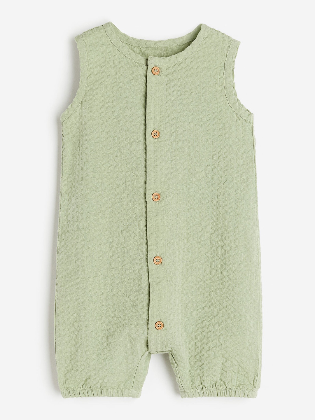

H&M Boys Pure Cotton Sleeveless Romper Suit, Green