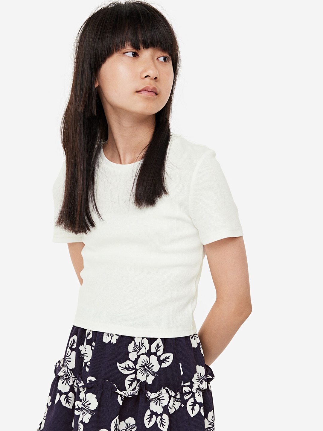 

H&M Girls 2-Piece Top And Skirt Set, Blue