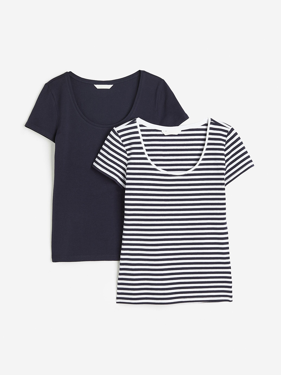 

H&M Women 2-Pack Jersey Tops, Blue