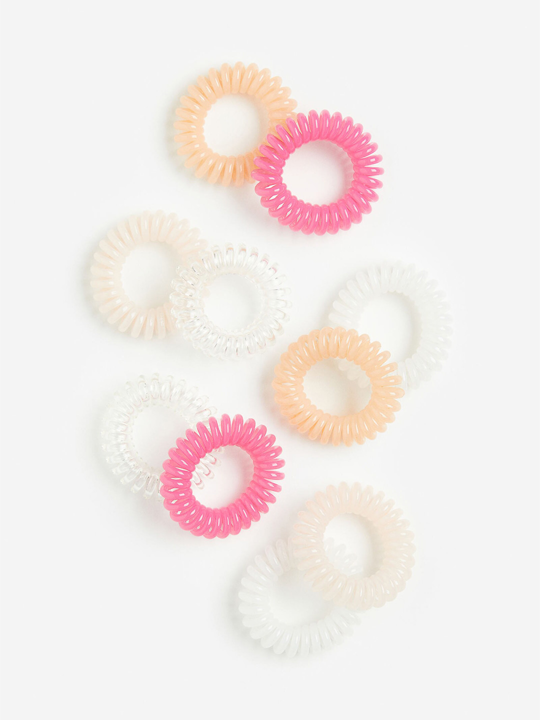 

H&M 10-Pack Spiral Hair Elastics, Beige