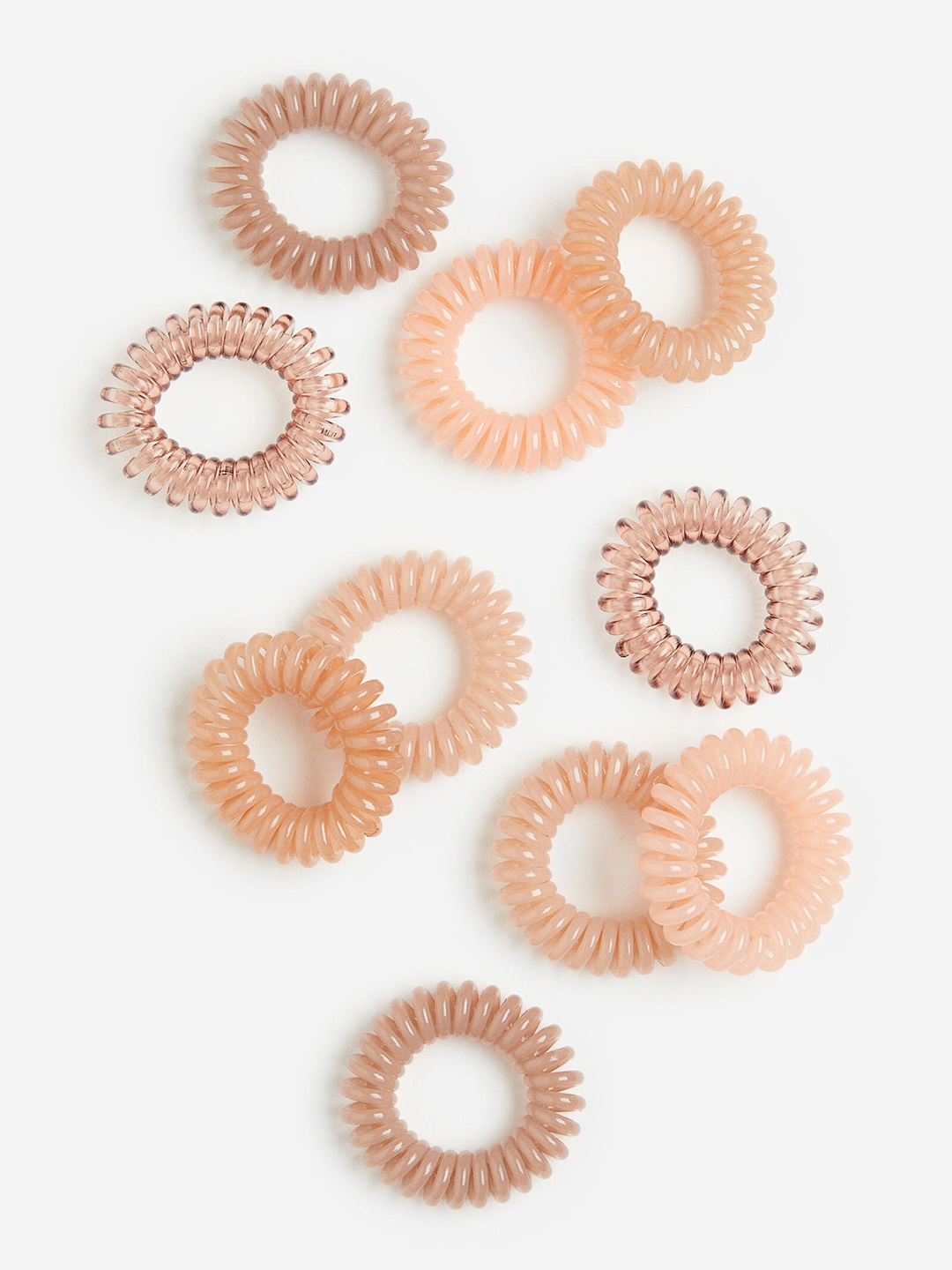 

H&M 10-Pack Spiral Hair Elastics, Beige