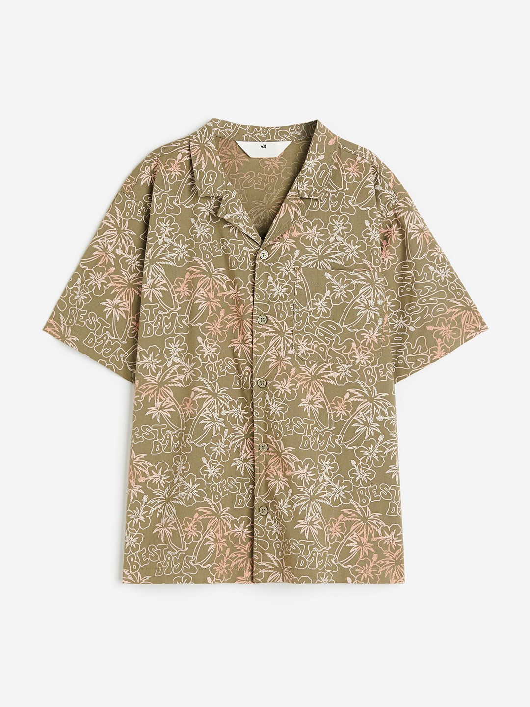

H&M Boys Cotton Resort Shirt, Green