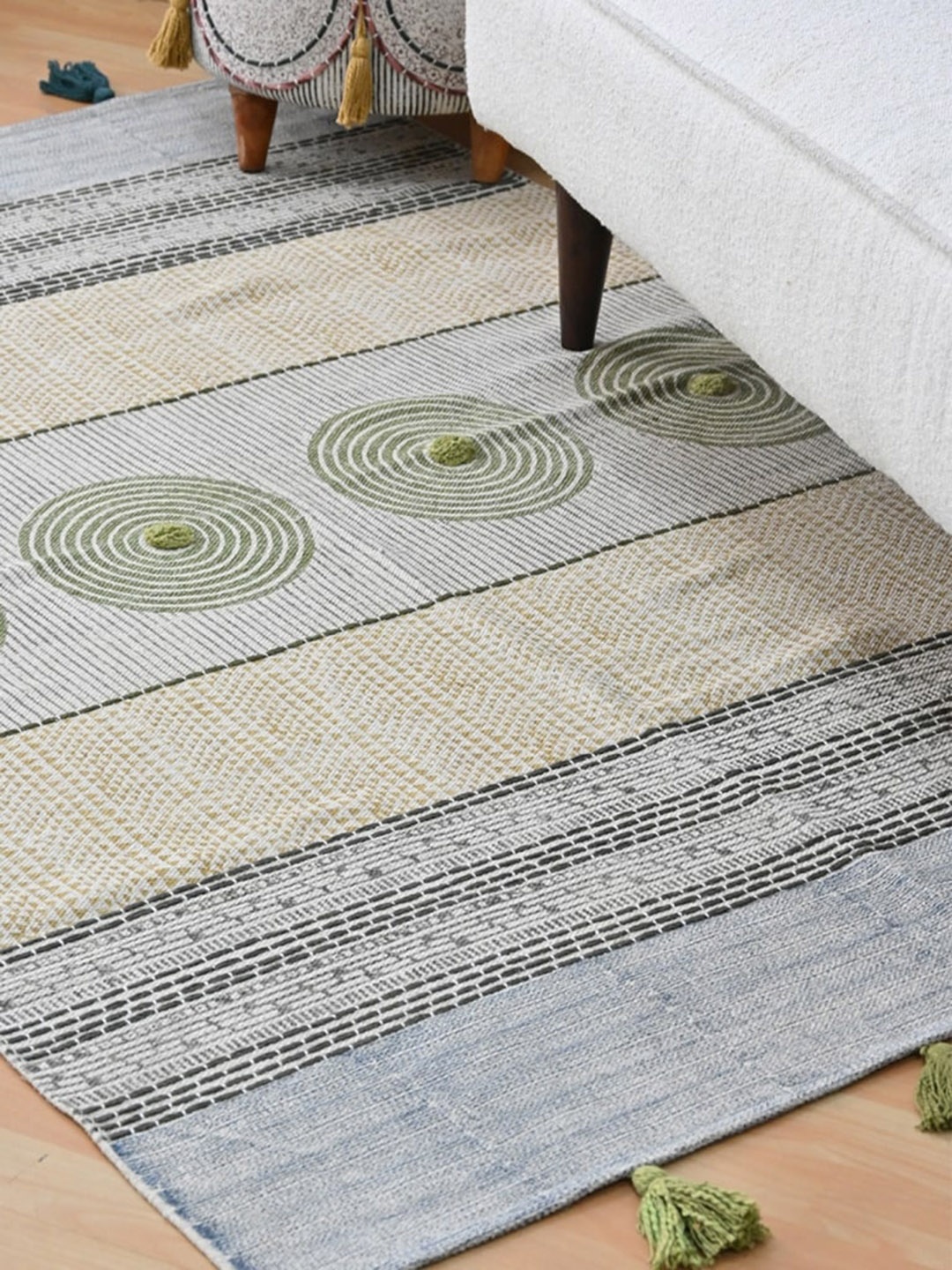 

Art Avenue Kimberly Green & Yellow Printed Cotton Carpet
