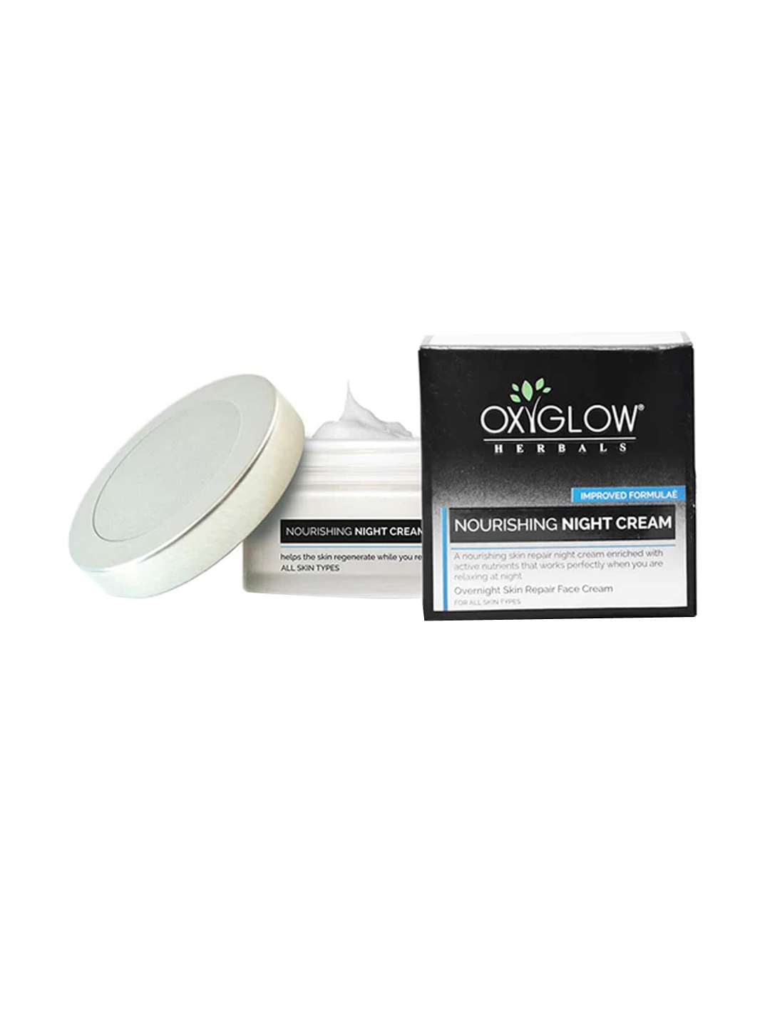 

Oxyglow Nourishing Night Cream-Overnight Skin Repair Face Cream - 50g, White