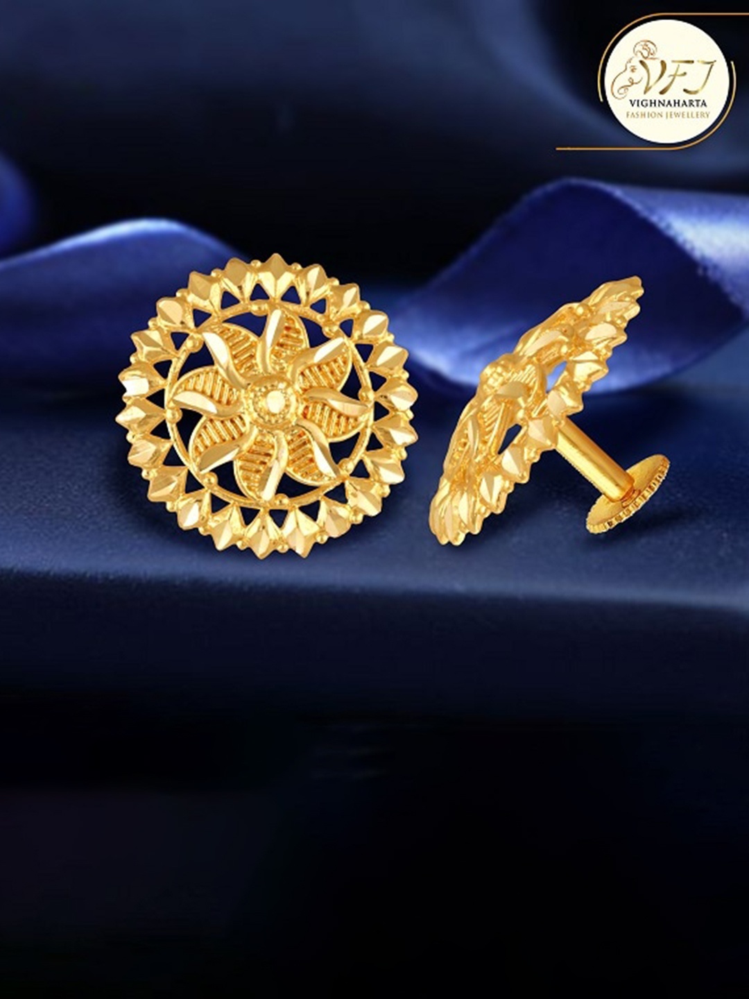 

Vighnaharta Gold Plated Floral Studs Earrings