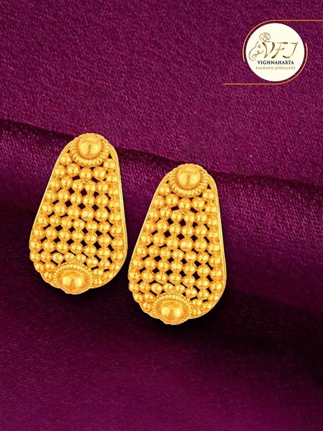 

Vighnaharta Gold-Plated Contemperory Drop Earrings