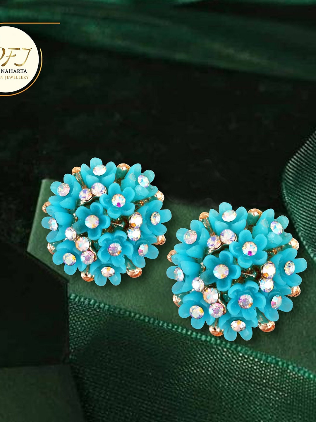 

Vighnaharta Gold Plated Floral Stud Earrings