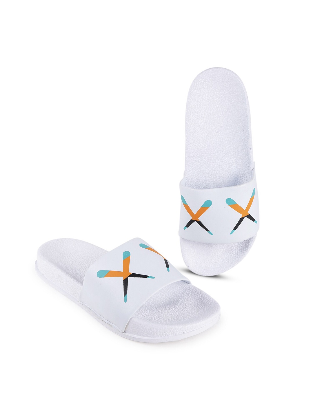 

PERY PAO Men Printed Sliders, White